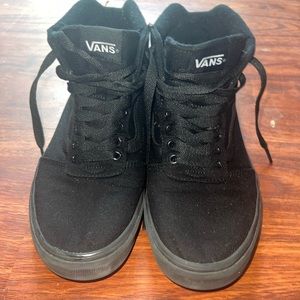 Black high top vans for men size 10